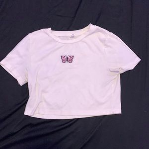 Butterfly sweats and crop top set, Good condition